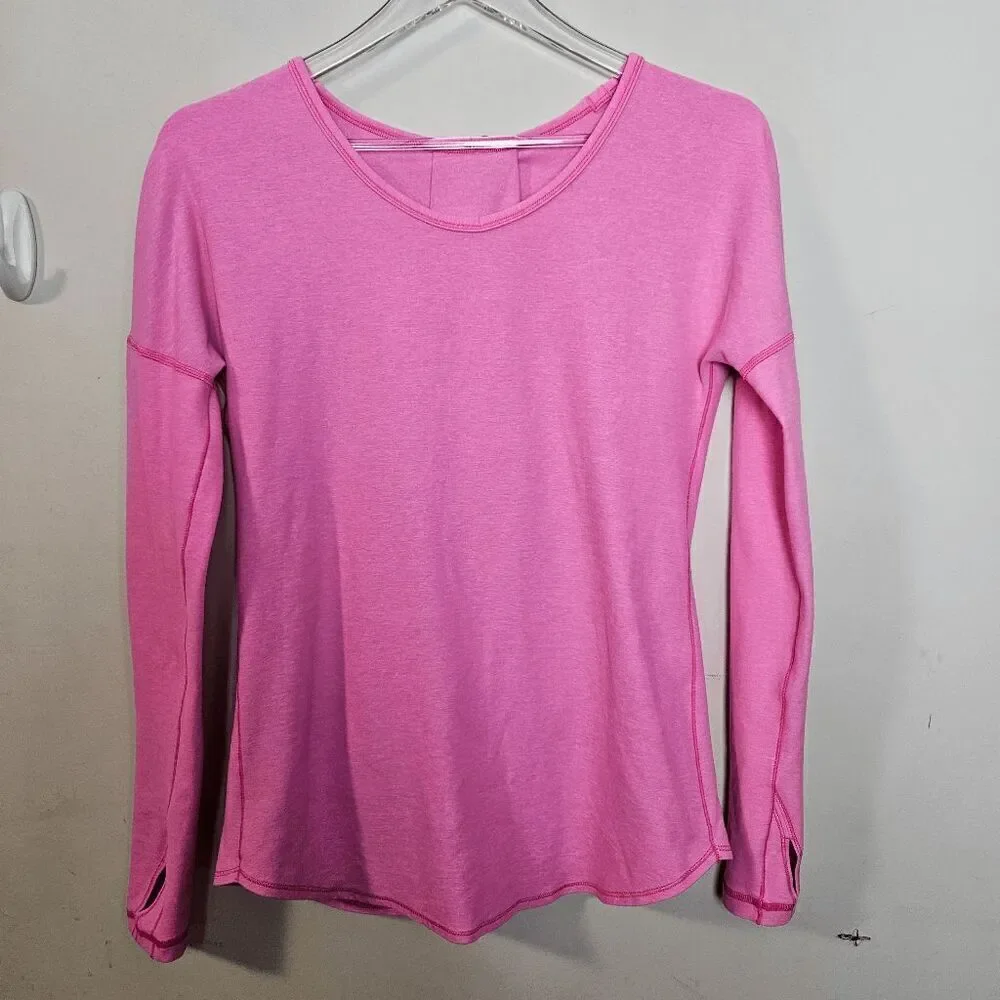 Ivivva Girls Long Sleeve Activewear Top Neon Pink Size 14 Womens XS